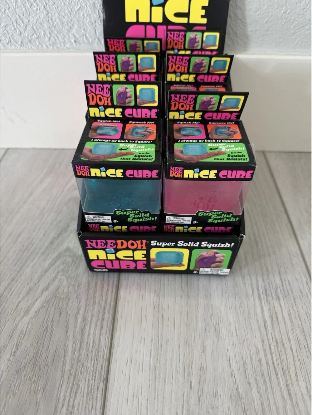 LOT OF 12!!! Schylling NeeDoh Nee Doh Nice Cube Full Case & Display Box NEW